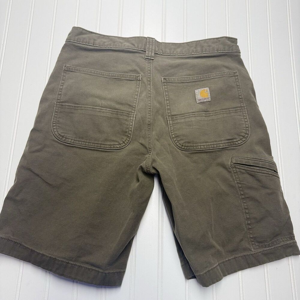 Carhartt Rugged Flex Relaxed Fit Canvas Work Shorts 102514-217 Men 31 Green
